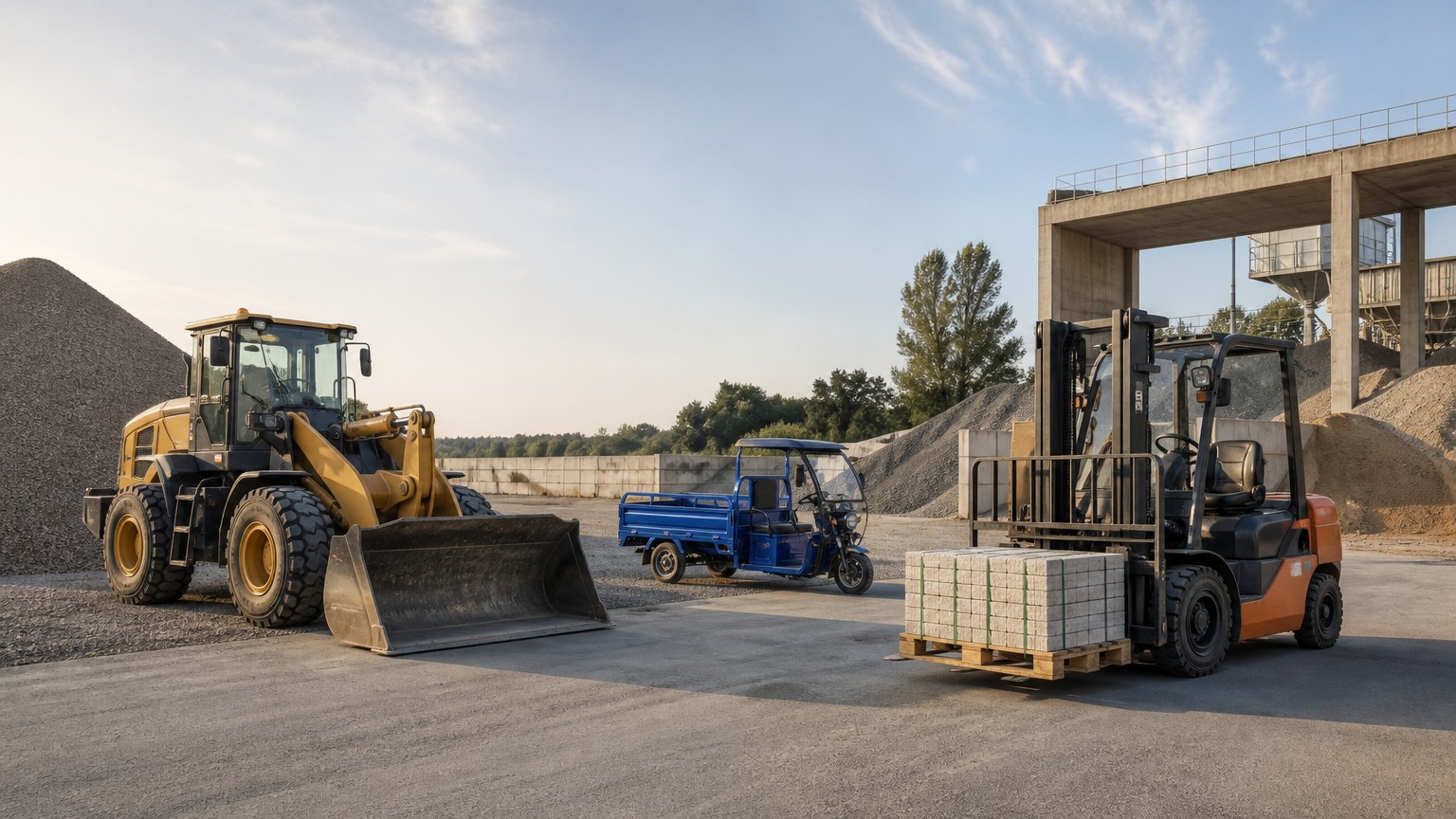 Wheel Loader vs Forklift vs Cargo Tricycle: Which Machine Fits Your Worksite?