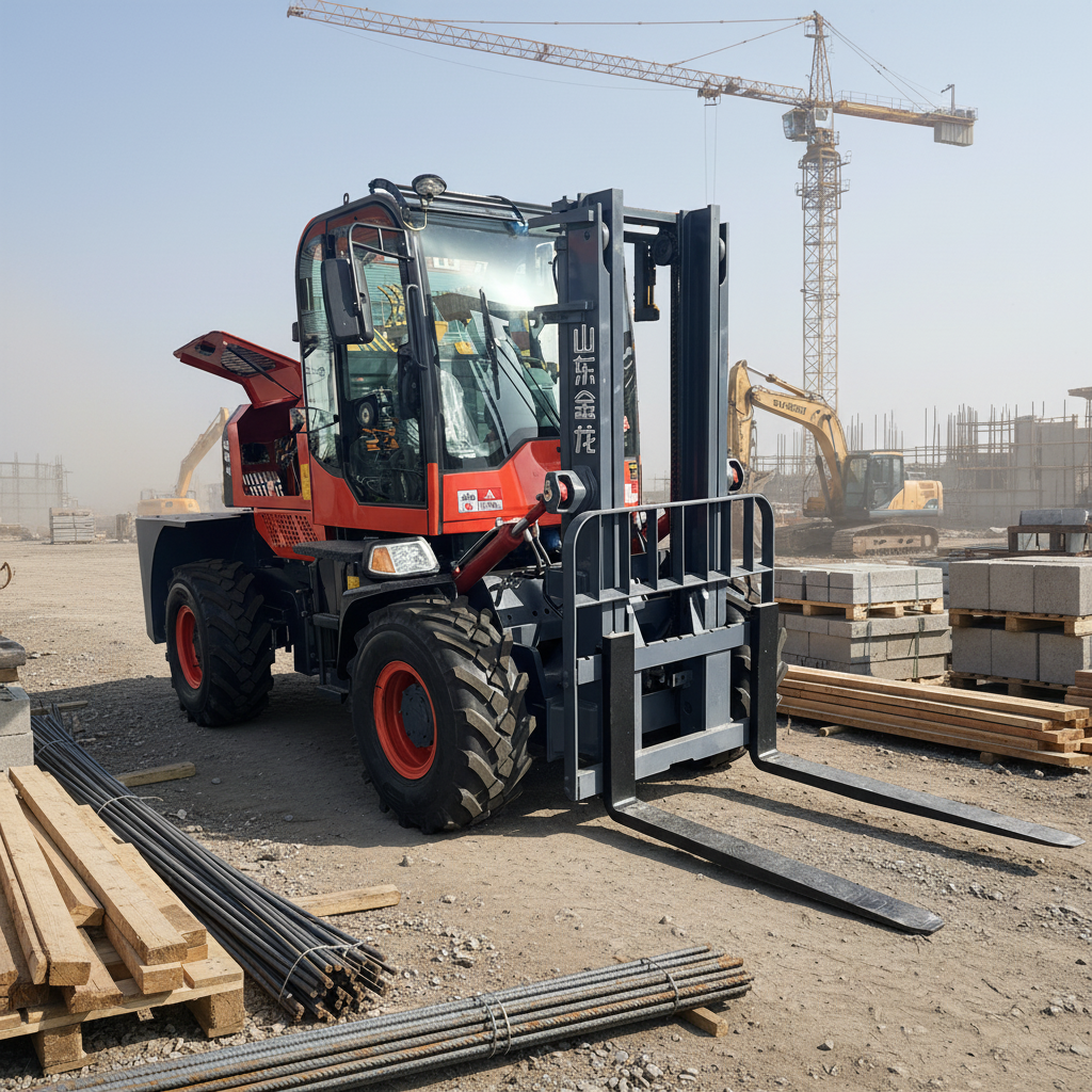 4WD Diesel Rough Terrain Forklift 3-7 Ton Stacker - Main product photo