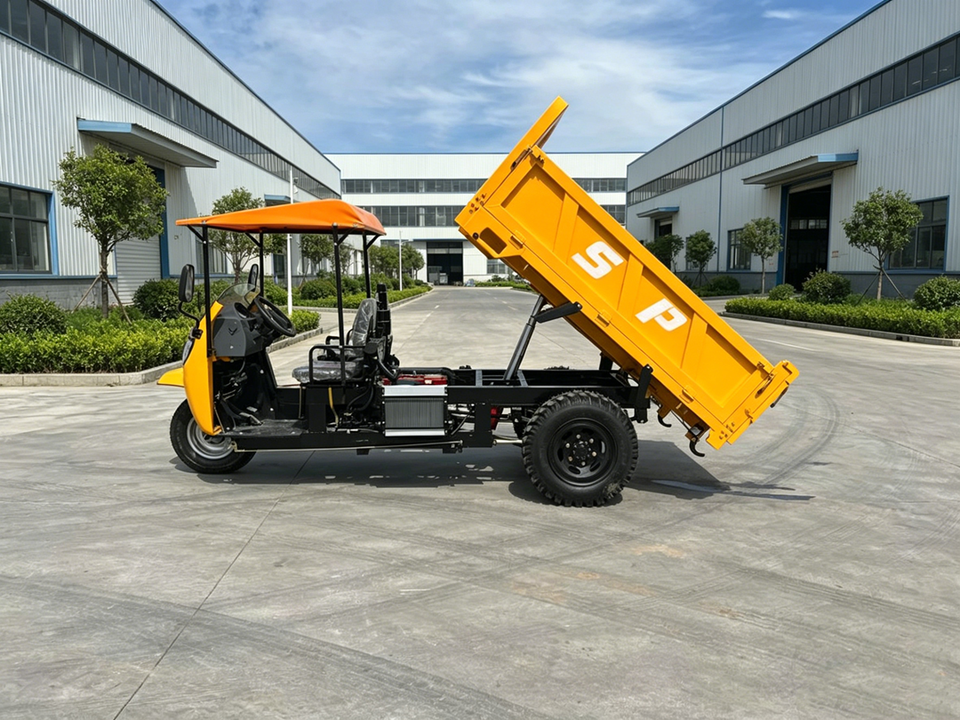 Diesel Self-Dumping Cargo Tricycle 3-Wheel Construction | JINLONGLUTAI - Detail view 1