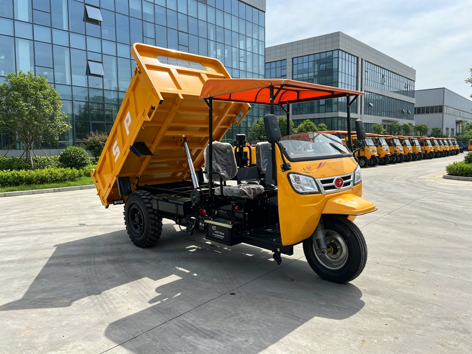 Diesel Self-Dumping Cargo Tricycle 3-Wheel Construction | JINLONGLUTAI - Detail view 4