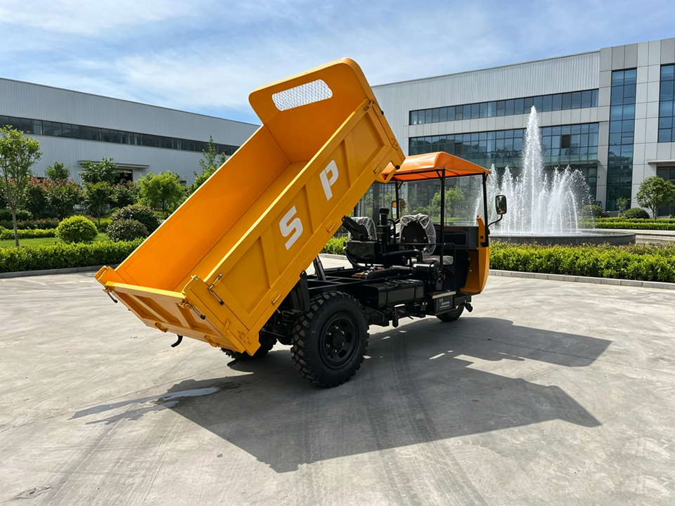 Diesel Self-Dumping Cargo Tricycle 3-Wheel Construction | JINLONGLUTAI - Detail view 2