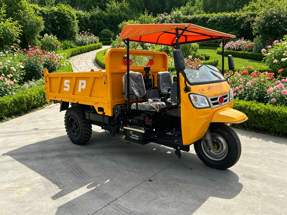 Diesel Motorized 3-Wheel Tricycle 4-5 Tons Load Capacity Cargo Moped Truck - Detail view 1