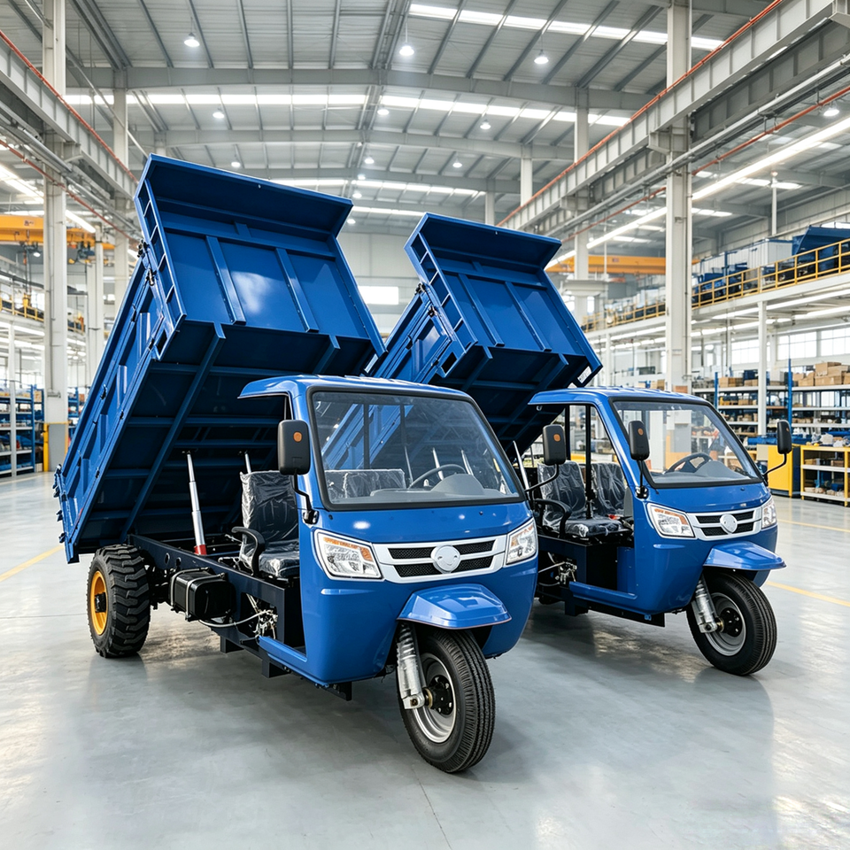 Open-Body 3-Wheel Cargo Motorcycles Tricycle Diesel Loader with Water Cooling - Detail view 2