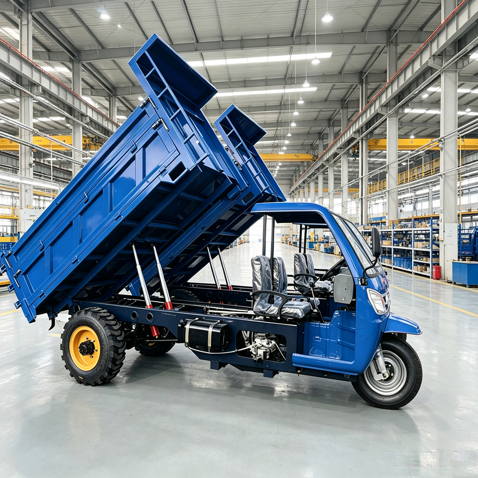 Open-Body 3-Wheel Cargo Motorcycles Tricycle Diesel Loader with Water Cooling - Detail view 5