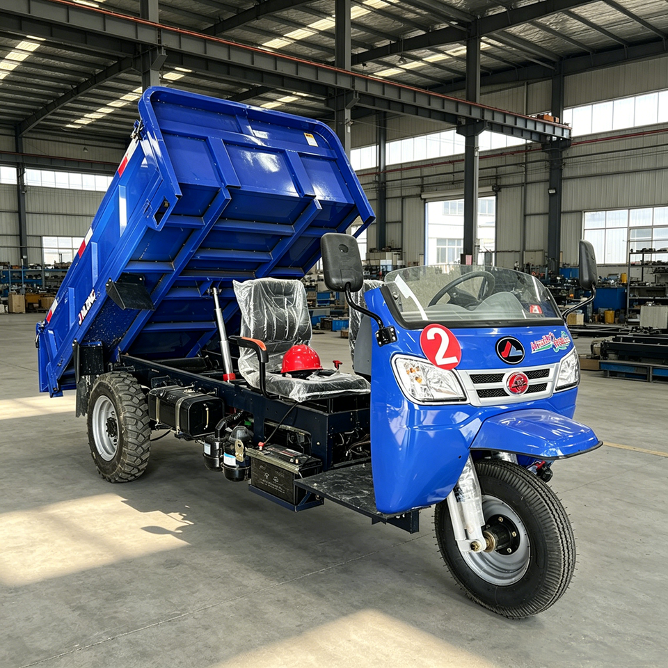 Durable Three Wheel Cargo Dump Truck with High Mounted Closed Fuel Tank - Main product photo