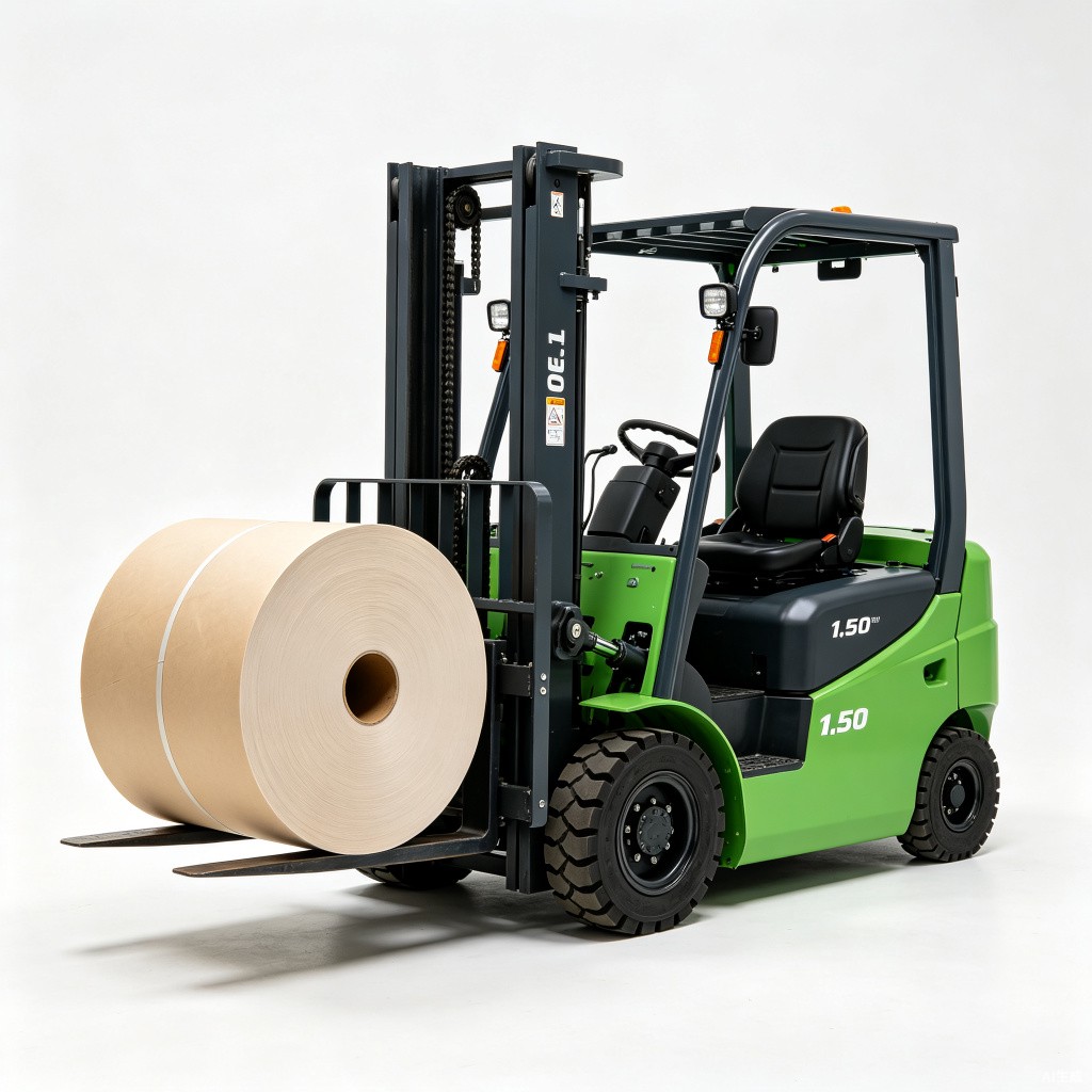 Petit chariot élévateur électrique avec fixation de pince pour rouleau de papier 1,5 tonne 2 tonnes - Main product photo