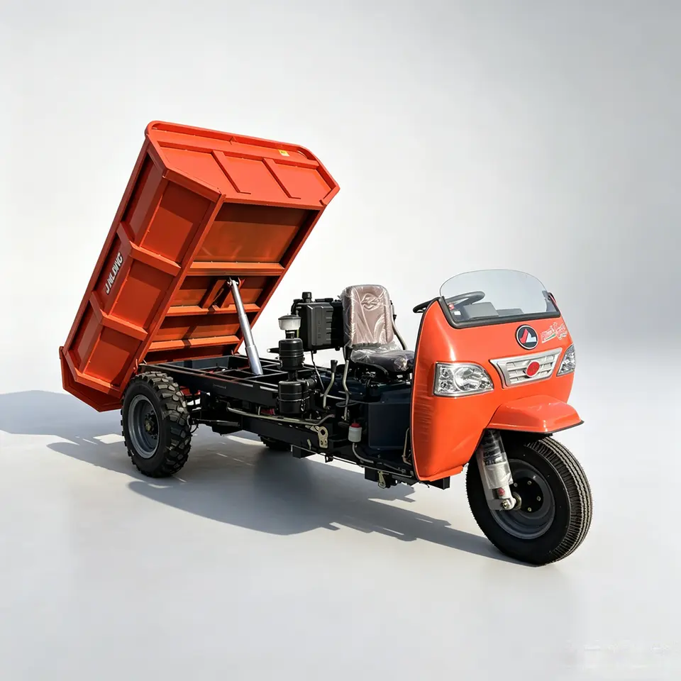 Industrial Passenger and Delivery Closed Cabin Diesel Three-Wheel Tricycle - Main product photo