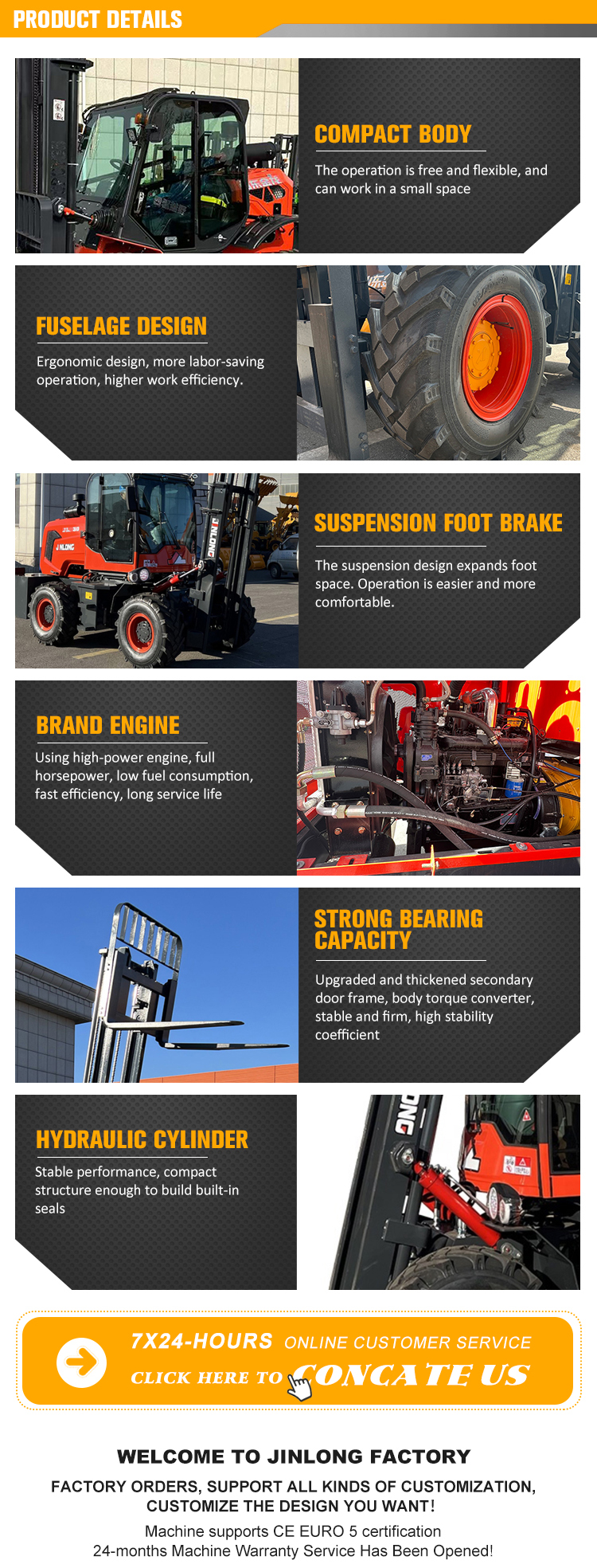 4WD Rough Terrain Forklift 3-7 Ton Series with Japanese Diesel Engine - Main product photo