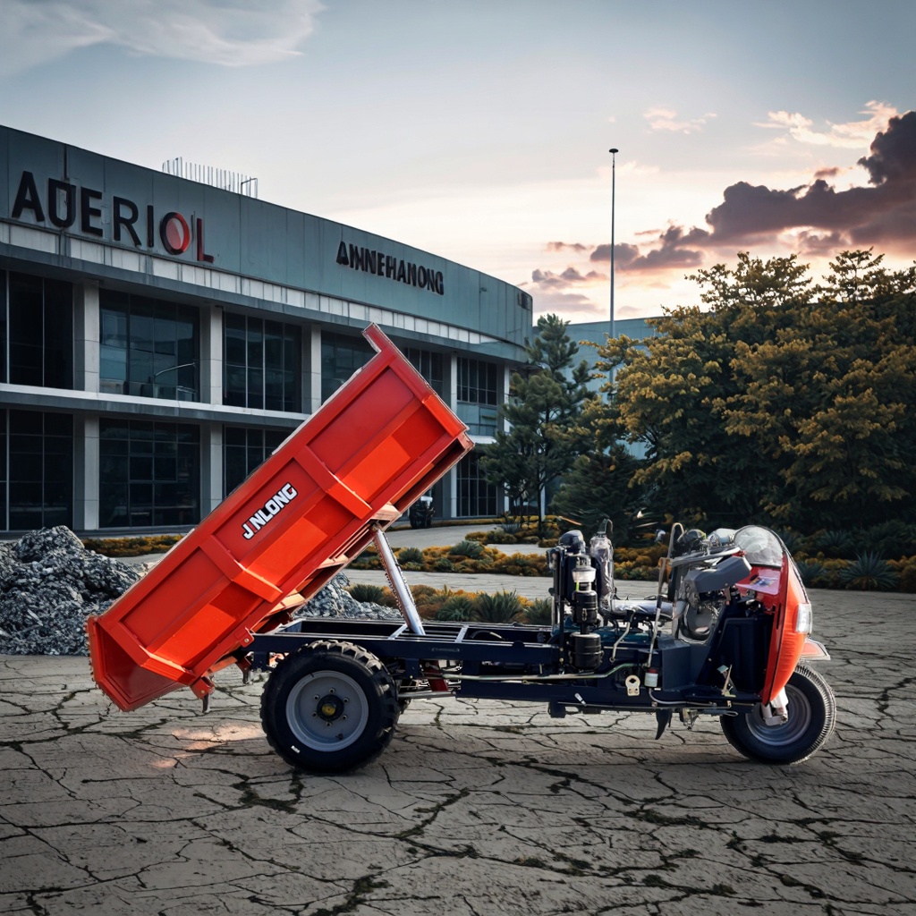 Tricycle diesel ouvert à benne basculante pour transport, vitesse haute et basse