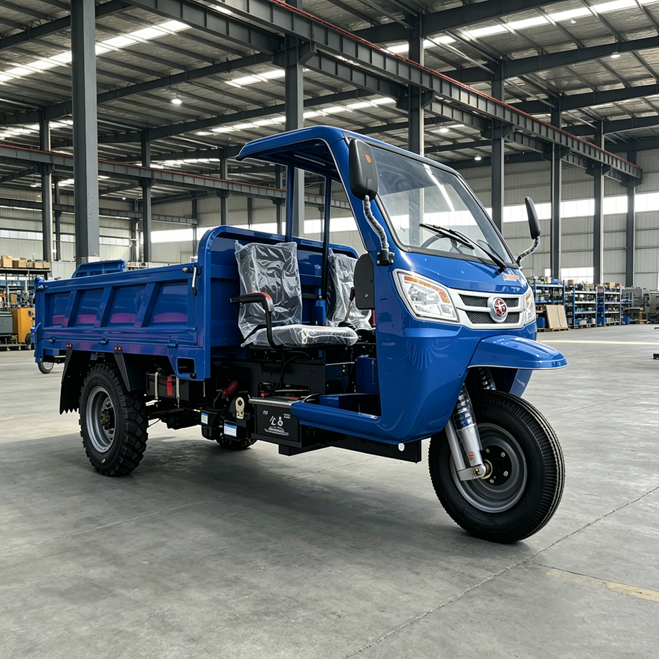 Reinforced Gearbox Large Cargo Bed 3-Ton Hydraulic Self-Unloading Diesel Farm Tricycle - Detail view 1