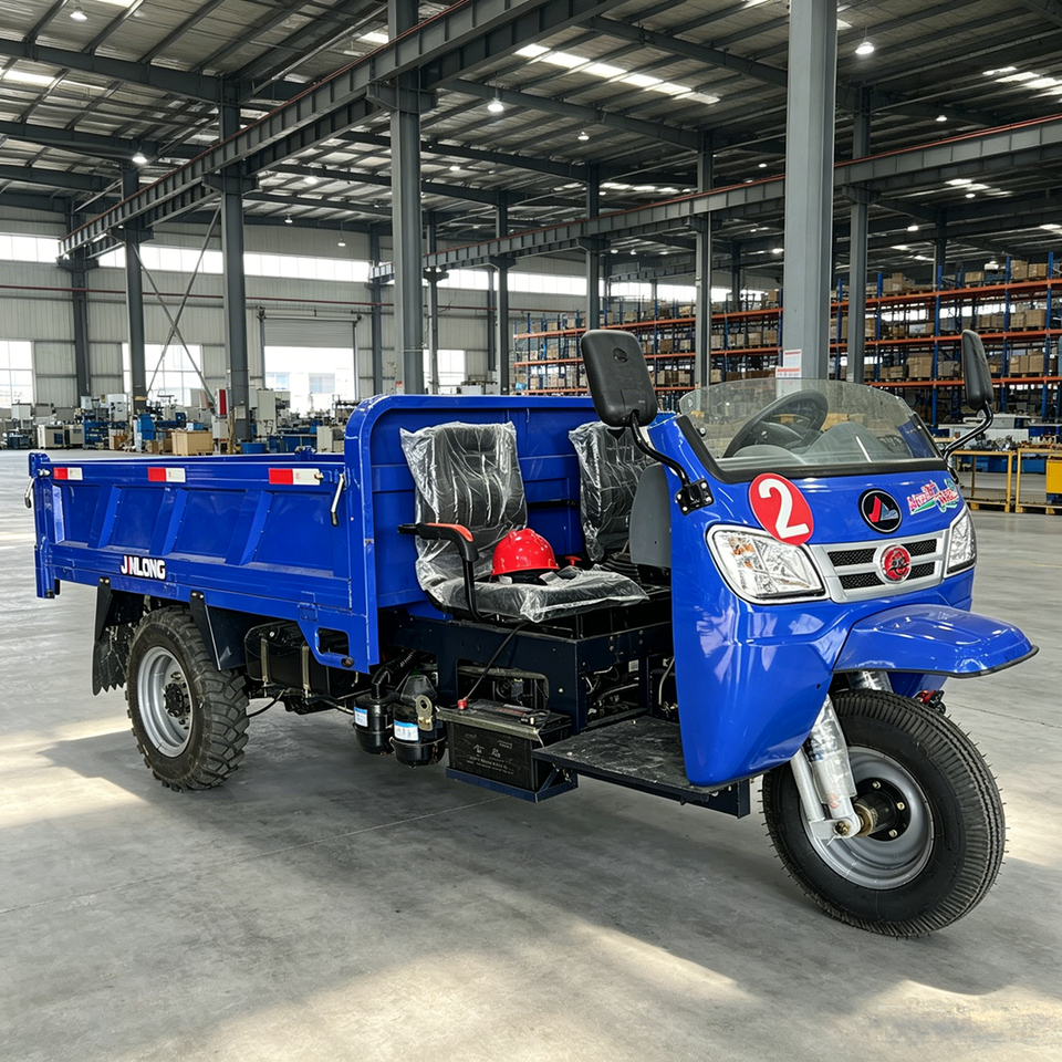 Reinforced Gearbox Large Cargo Bed 3-Ton Hydraulic Self-Unloading Diesel Farm Tricycle - Detail view 2