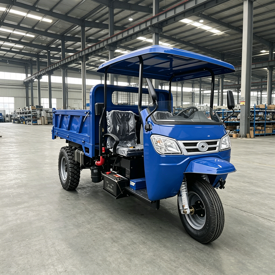Reinforced Gearbox Large Cargo Bed 3-Ton Hydraulic Self-Unloading Diesel Farm Tricycle - Main product photo