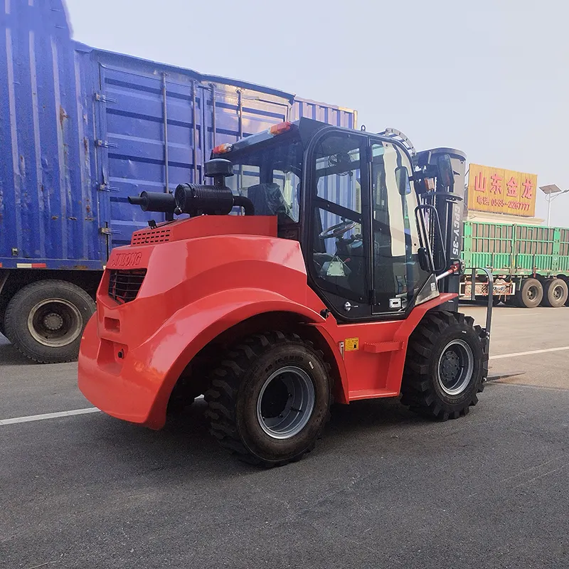3.5T Diesel Rough Terrain Forklift 4WD Two/Three Stage Mast - Detail view 1
