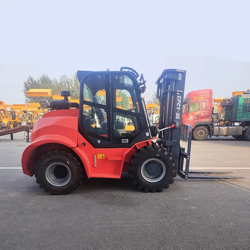 3.5T Diesel Rough Terrain Forklift 4WD Two/Three Stage Mast - Detail view 3