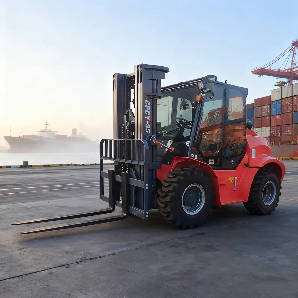 3.5T Diesel Rough Terrain Forklift 4WD Two/Three Stage Mast - Detail view 4