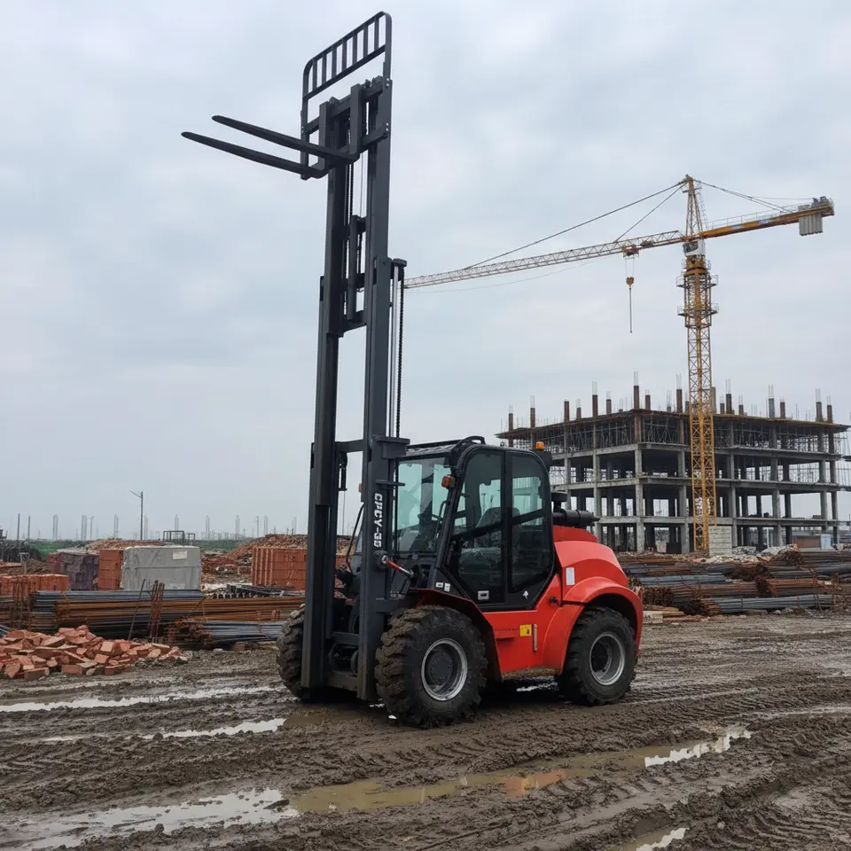 3.5T Diesel Rough Terrain Forklift 4WD Two/Three Stage Mast - Detail view 5